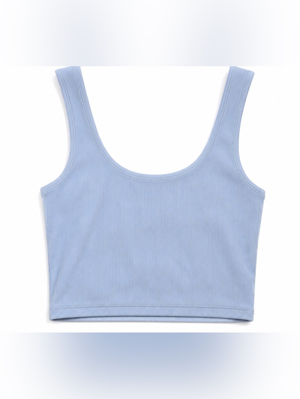 Express Light Blue Ribbed Crop Tank
